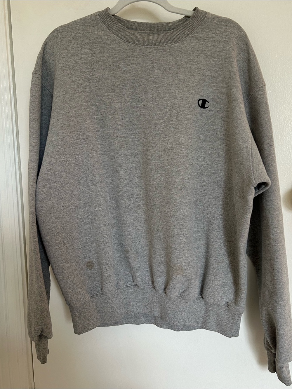 Champion Gray Crewneck Pullover with Small Logo